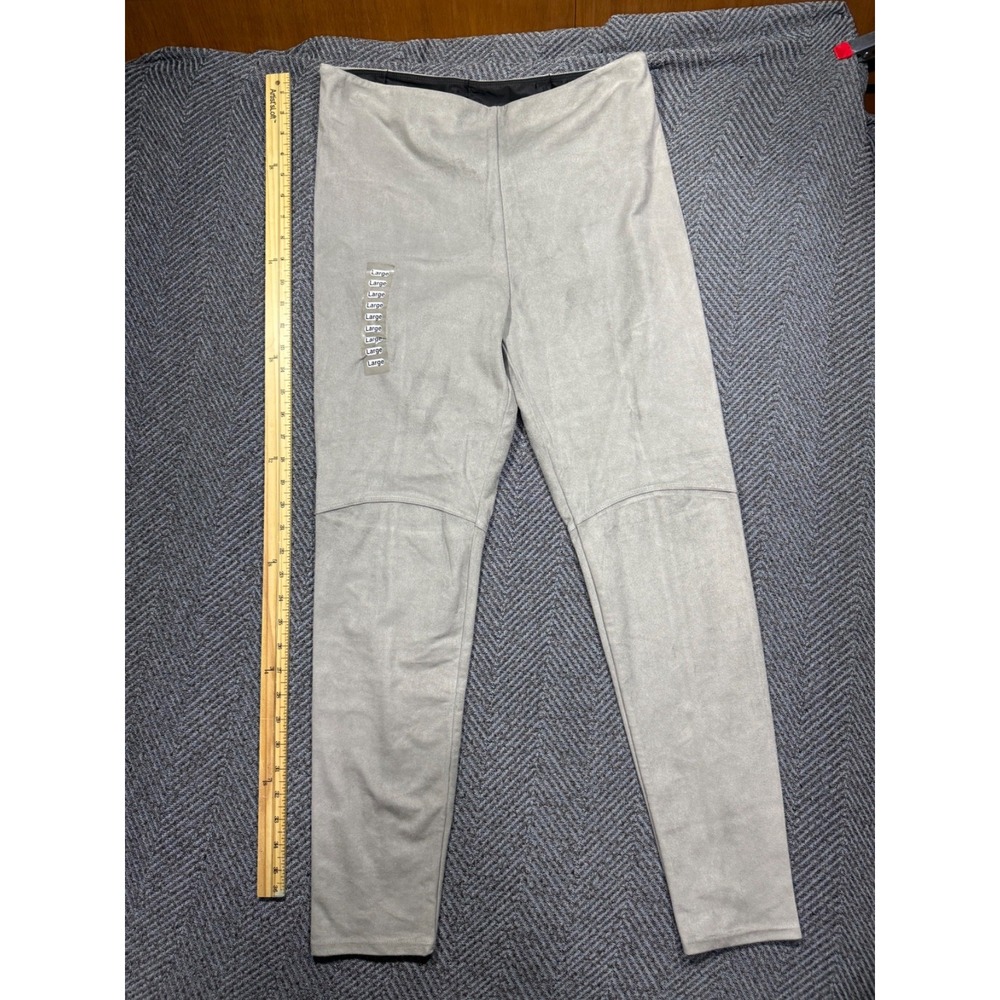 Lysse Large Gray High Waisted Leggings Cropped Yoga Shaping Stretch Pants